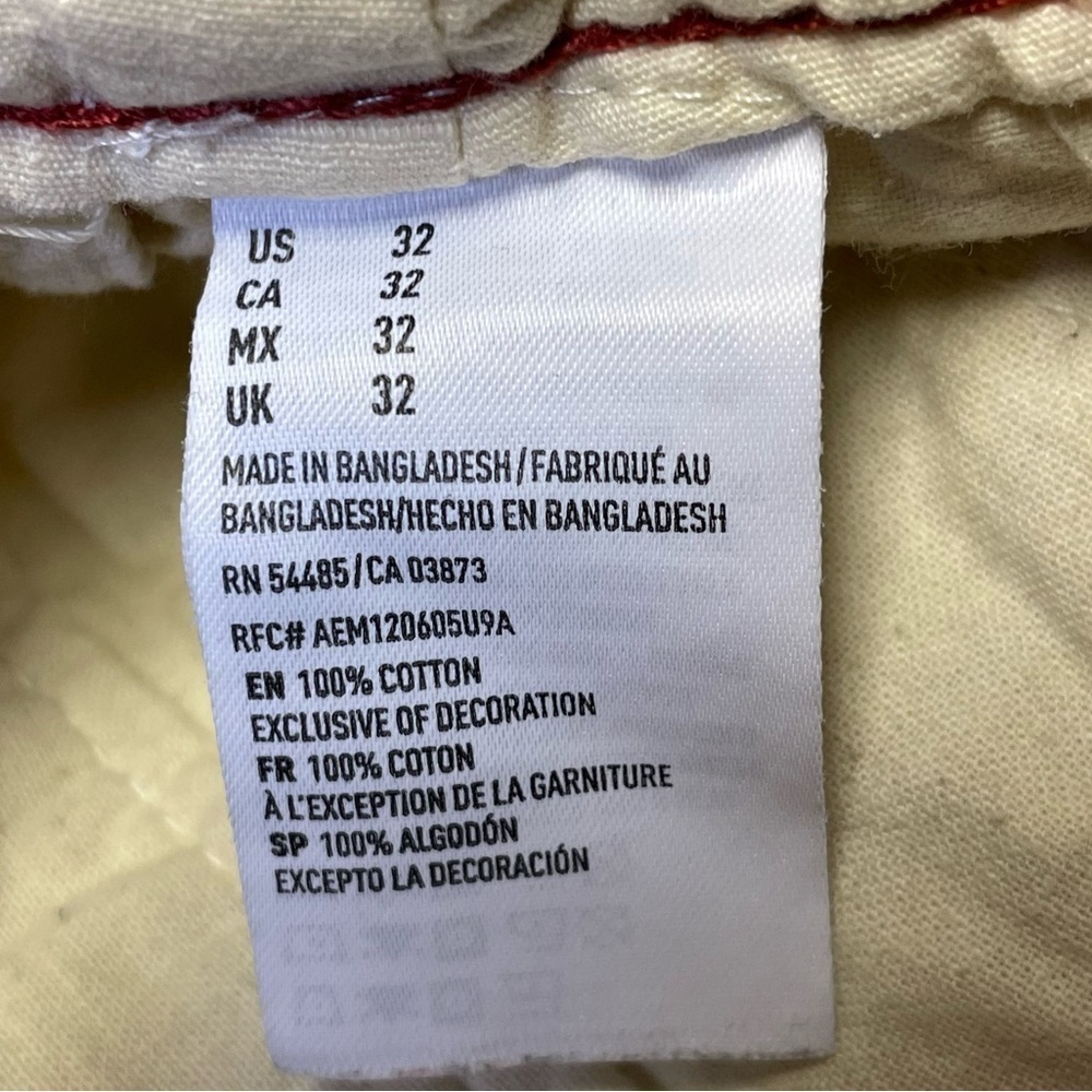 American Eagle Cargo Shorts Mens 32x11 Ivory Tan Longboard Baggy Retro - Picture 9 of 9